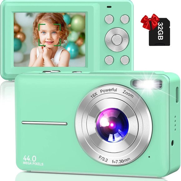 NEW Nsoela Digital Camera FHD 1080 44MP Point and Shoot in Green - Picture 1 of 6